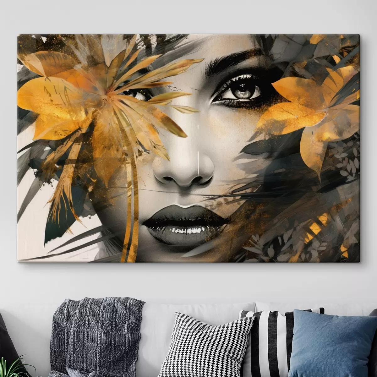  Schilderijen Meisjesgezicht in handgeschilderde stijl s43469