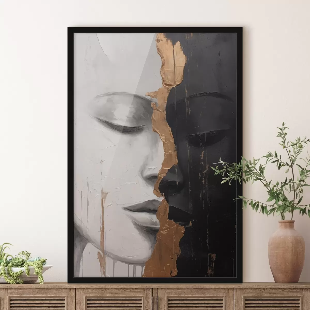 Affiche Visages noirs et blancs f43471