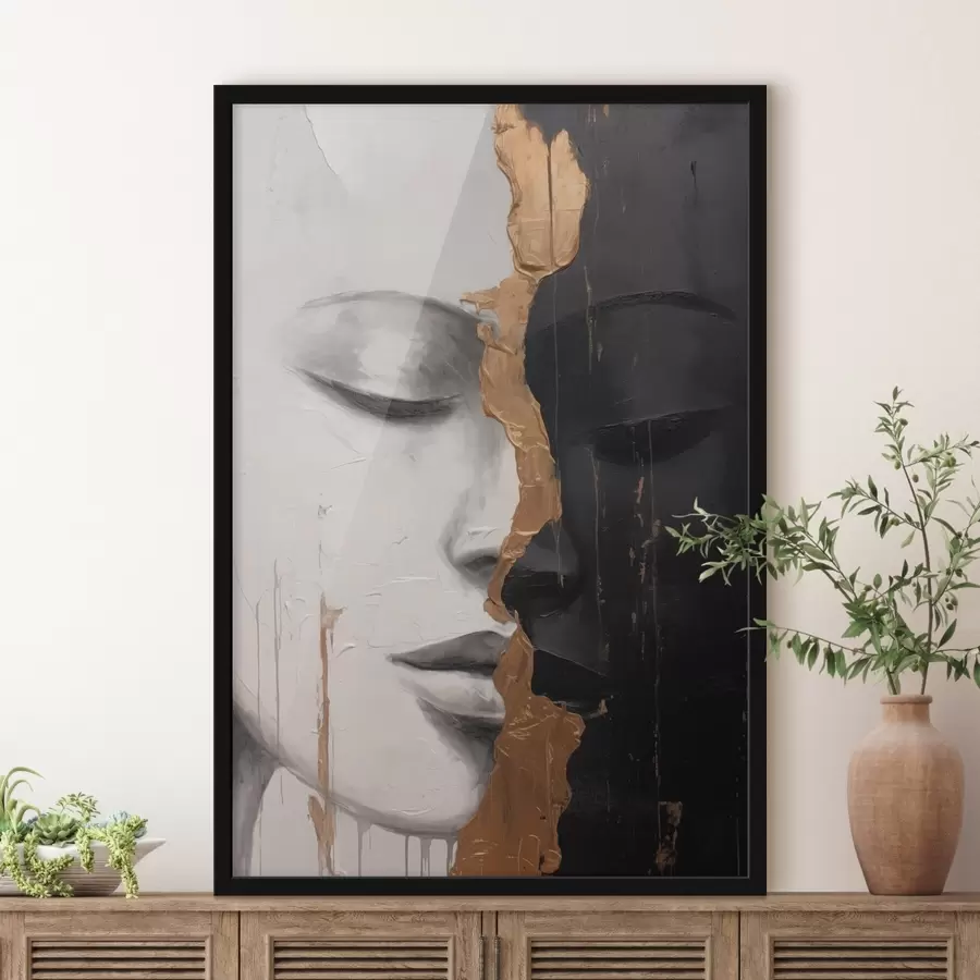 Fotobehang Zwart-witte gezichten f43471