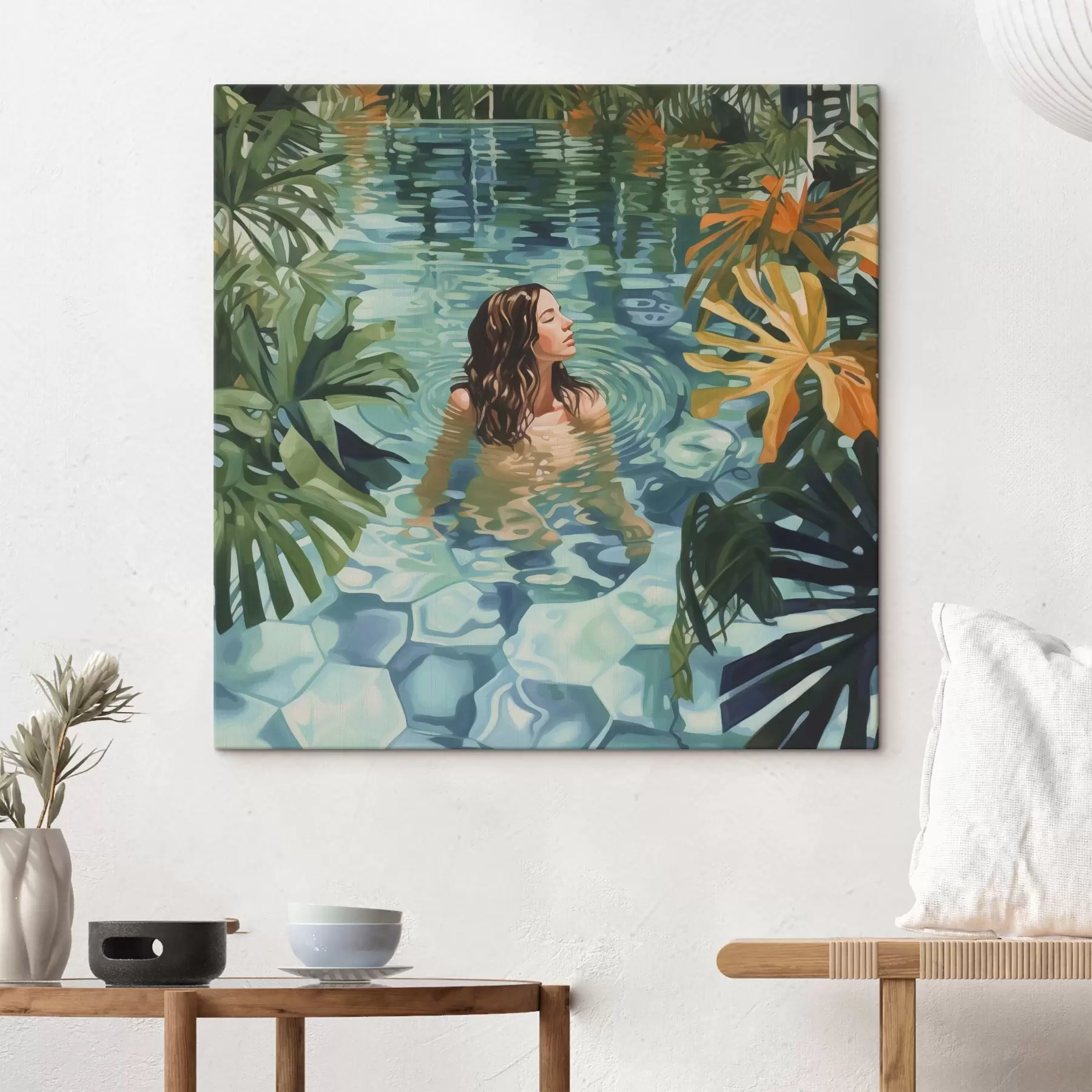  Peintures Fille dans la piscine imitation peinture s43961