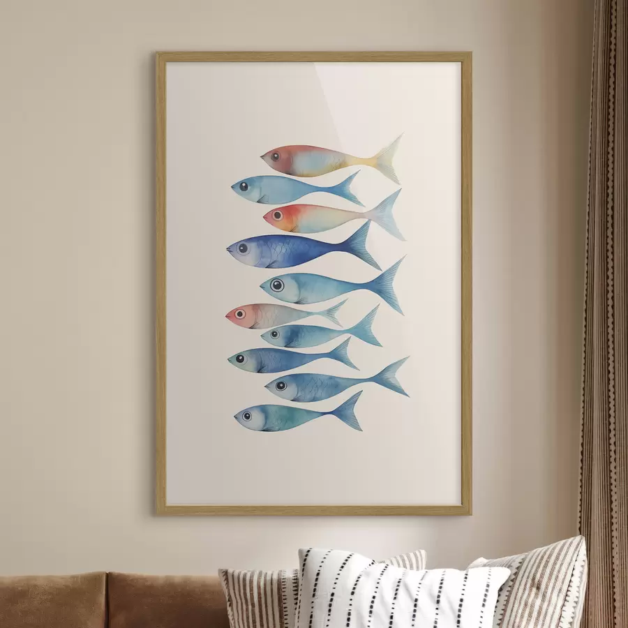Papier peint photo Poisson minimalisme imitation aquarelle f43960