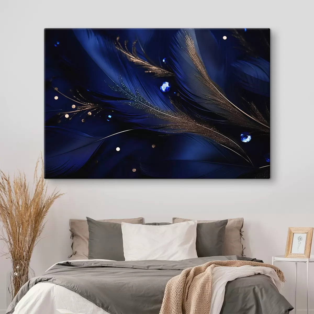  Peintures Plumes bleues hyperréalistes s43946