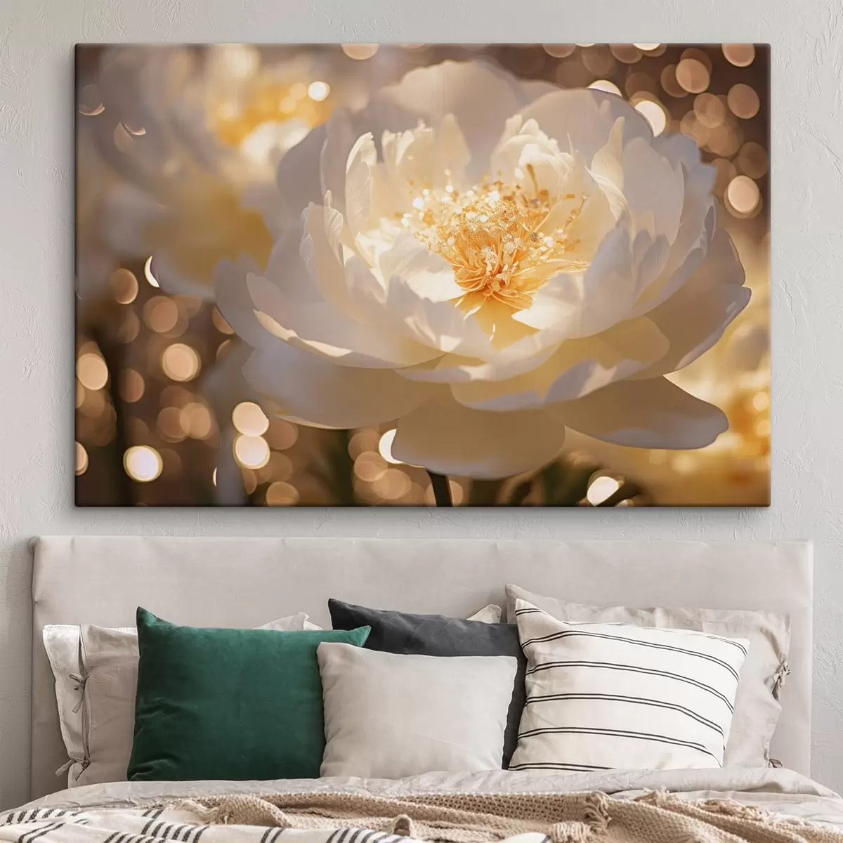  Peintures Fleur blanche sur fond flou s43947