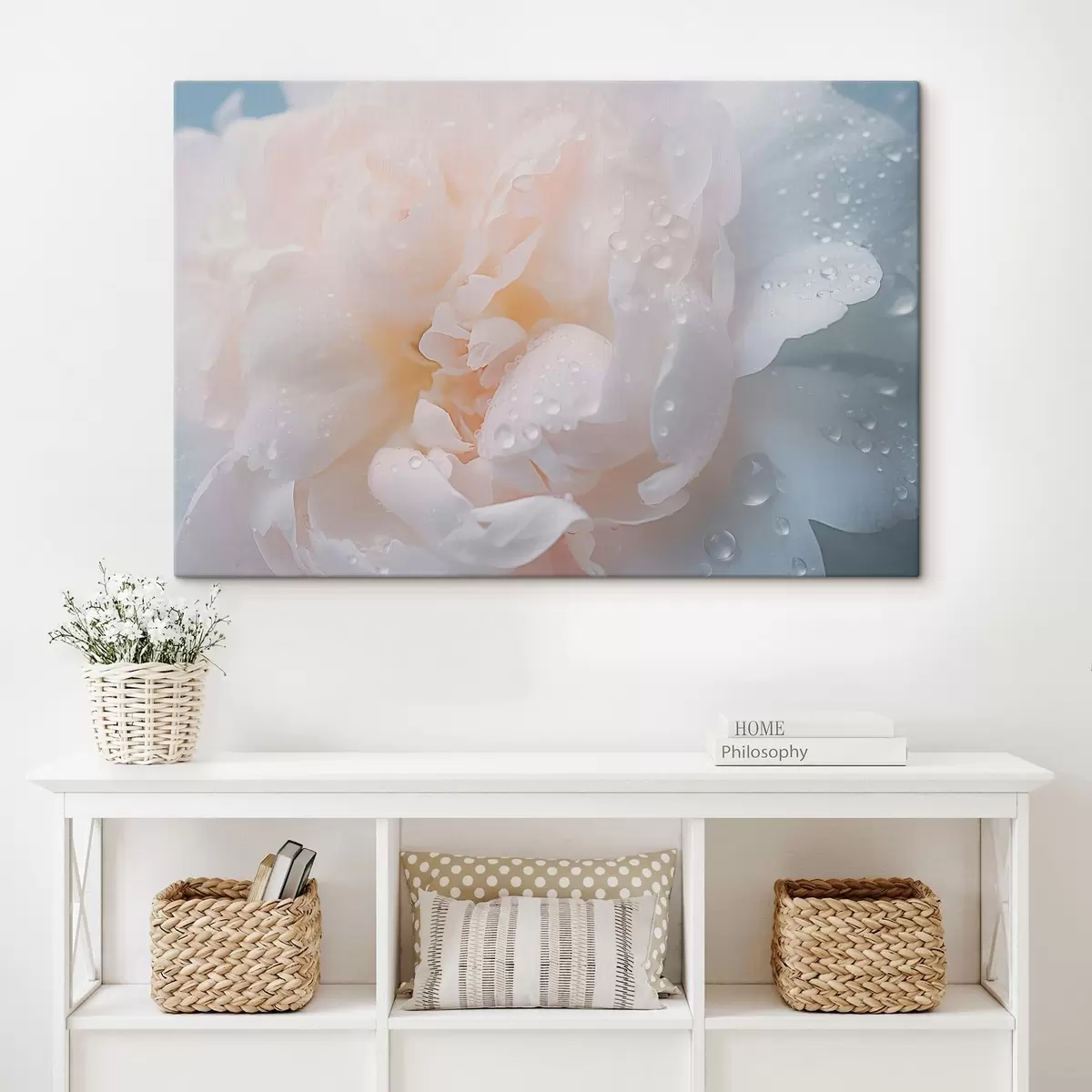  Peintures Fleur blanche avec rosée s43953