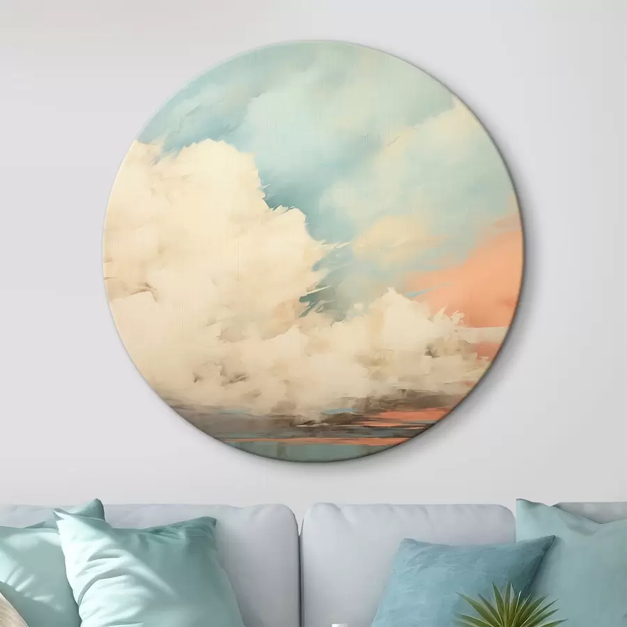  Schilderijen Abstracte mist over de zee in acrylschilderstijl r43952