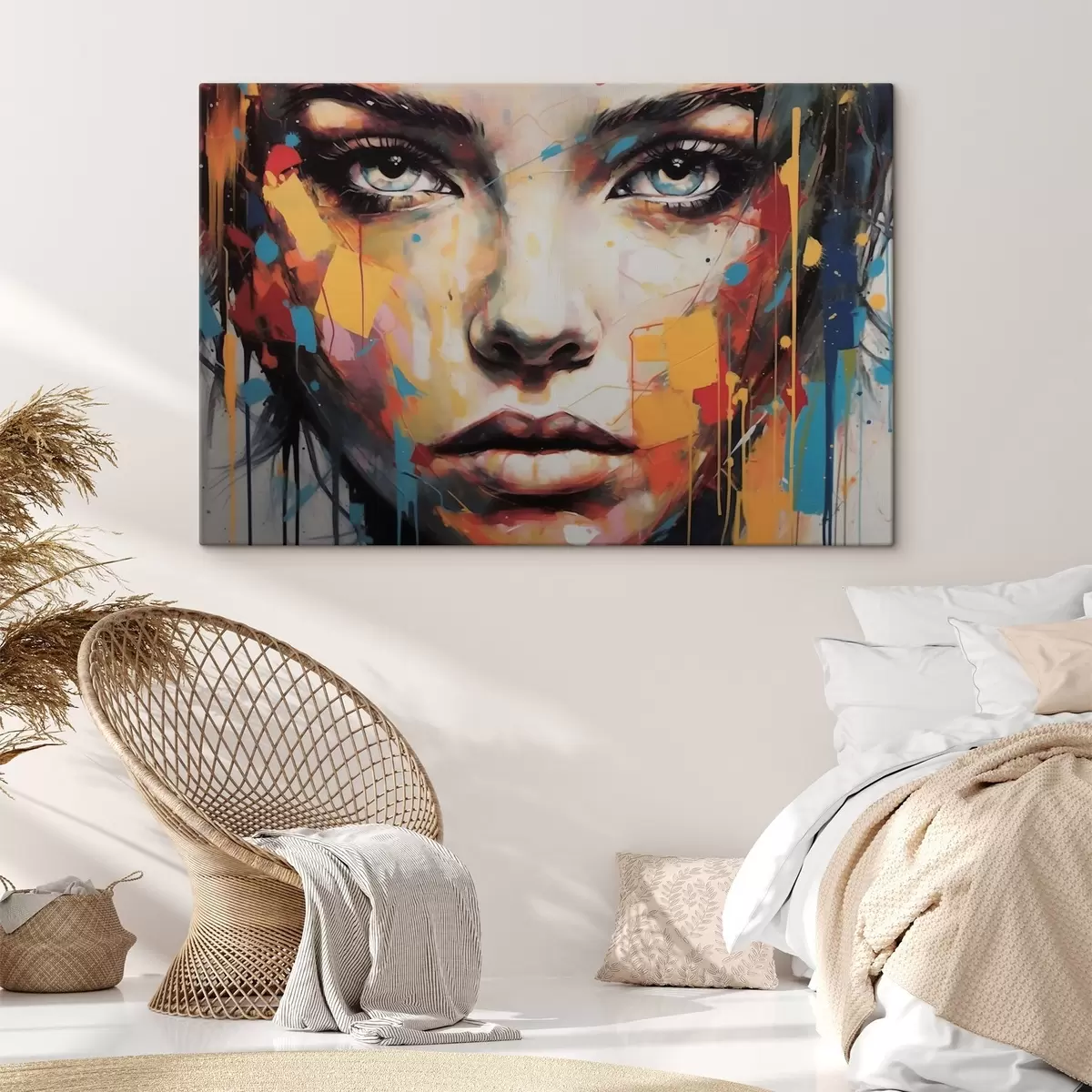  Peintures Portrait en traits de couleur s43982