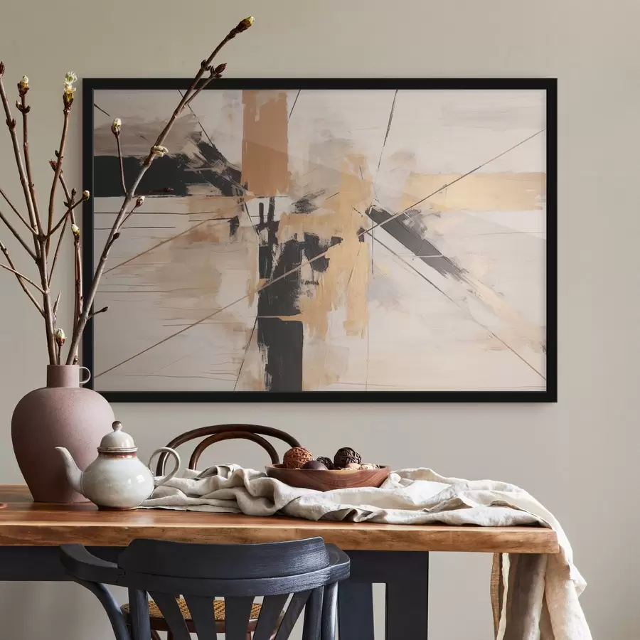 Fotobehang Abstracte compositie met gekruiste lijnen f43987