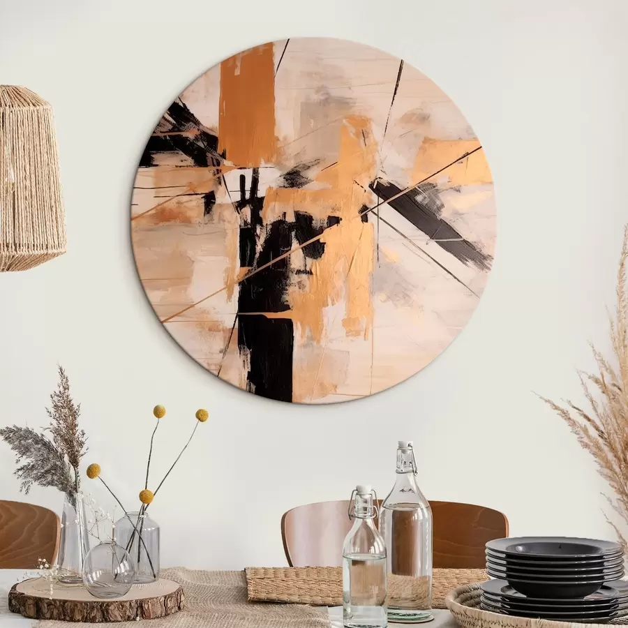  Schilderijen Abstracte compositie met gekruiste lijnen r43987