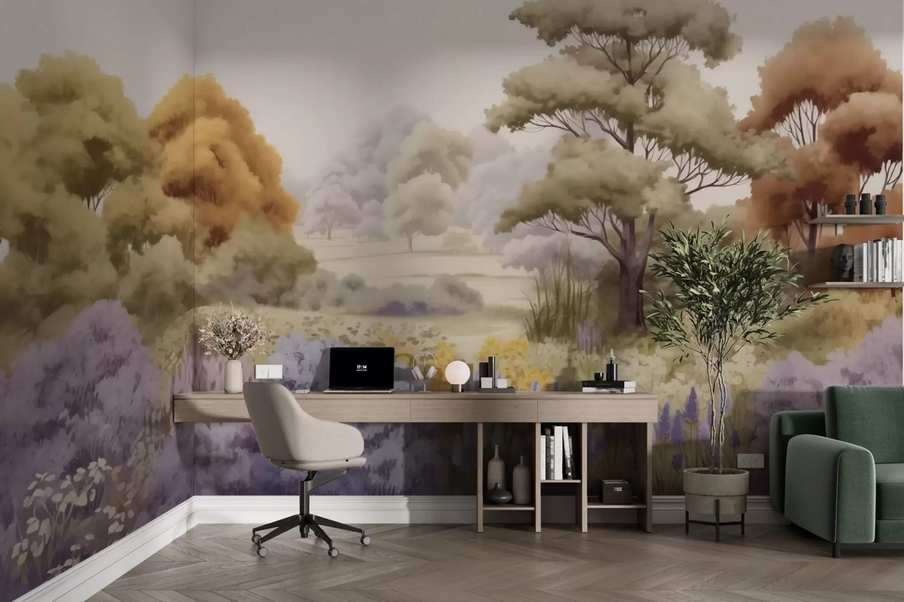 Papier peint photo Forêt d'automne colorée w03693