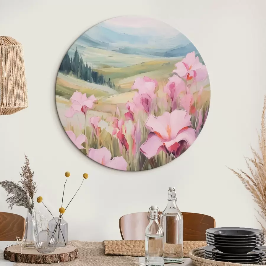  Schilderijen Irissen tegen de achtergrond van bergen r44039