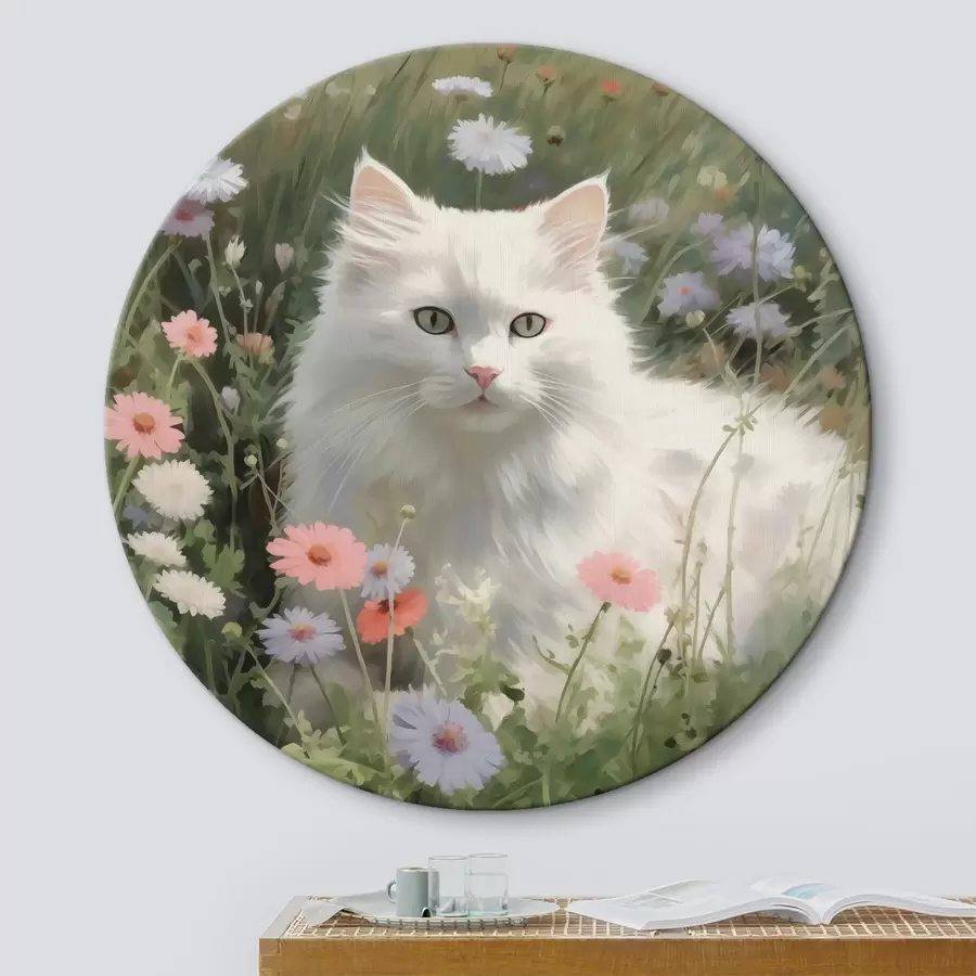  Peintures Chat dans les fleurs r44050
