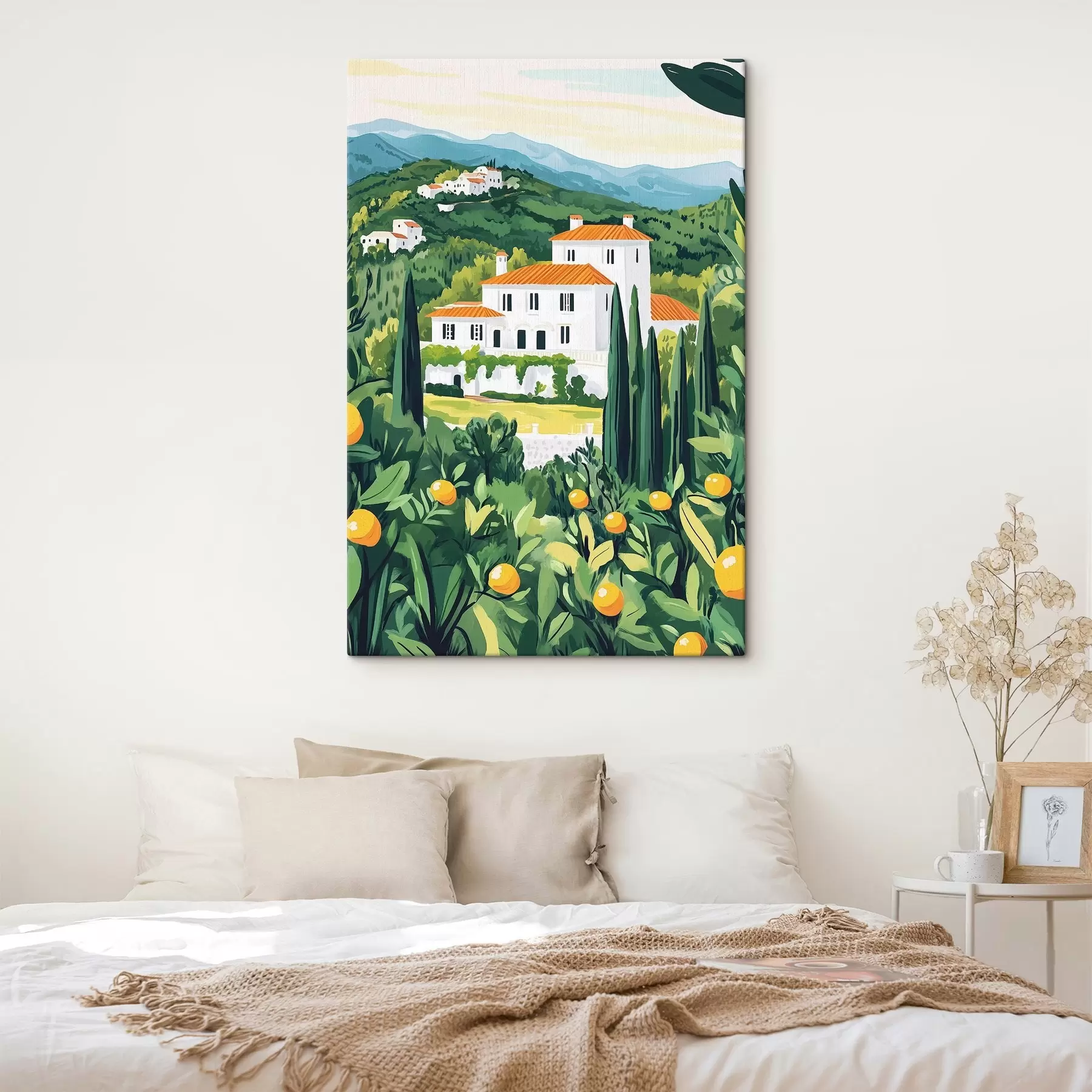  Schilderijen Zomernatuur, mediterraan, citroenbomen, architecturaal s44028