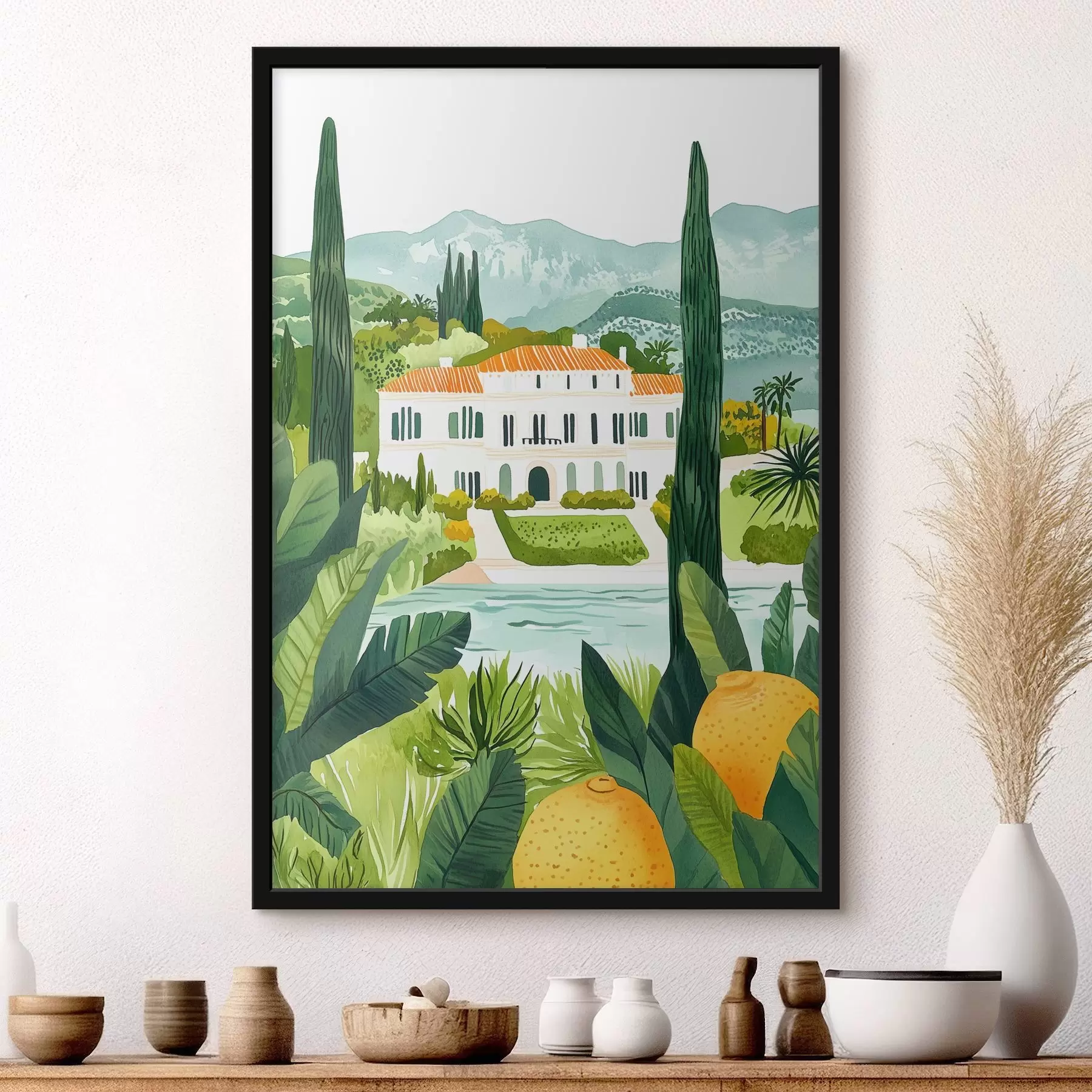 Papier peint photo Espagne, paysages d'été, citronniers, architectural, tropical f44026