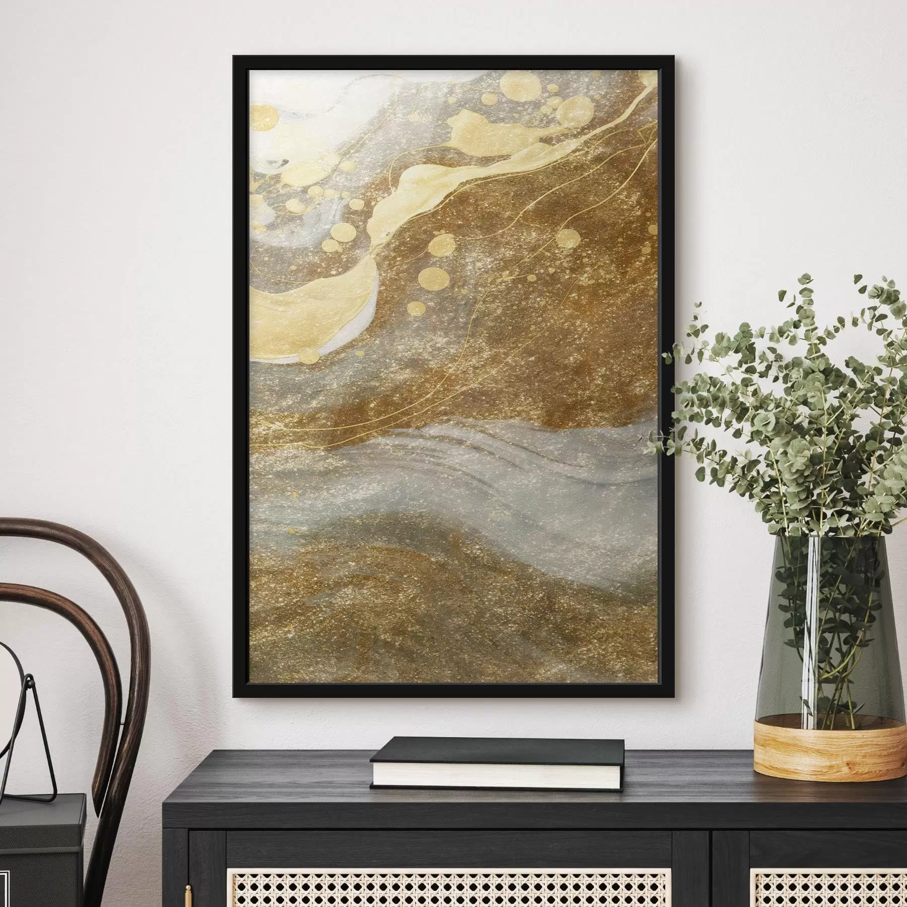  Schilderijen Abstracte aquarel golven f44003