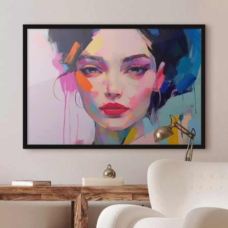 Fotobehang Gezicht in verf f44107