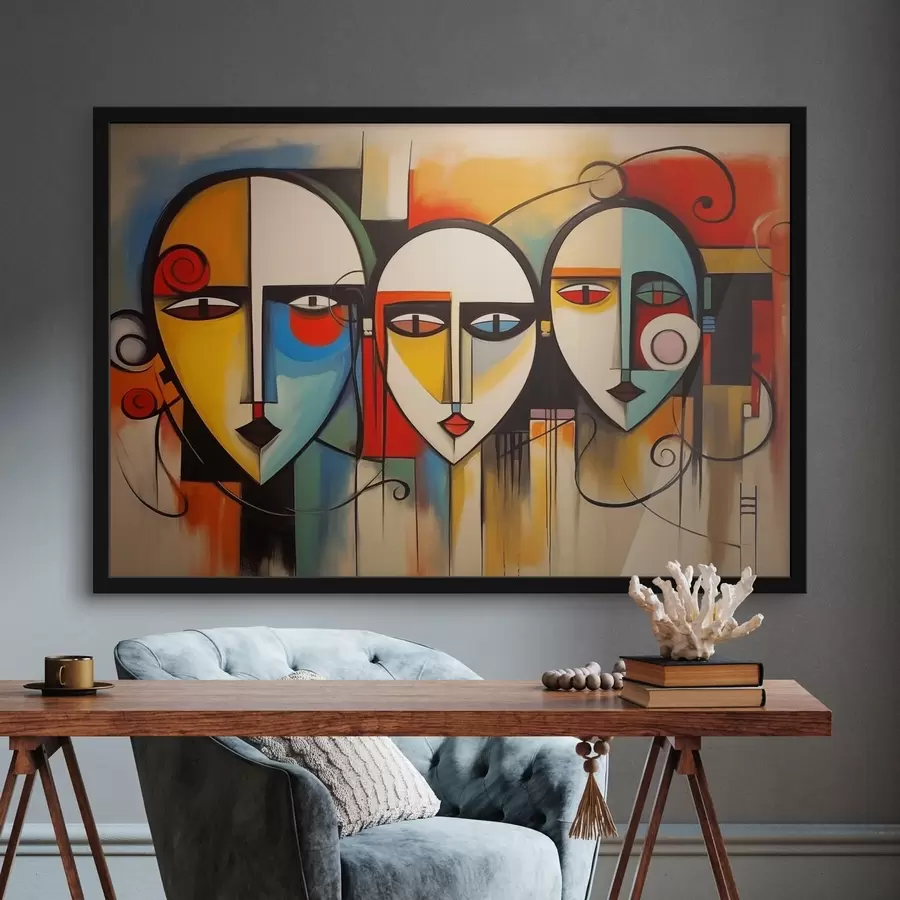 Fotobehang Abstracte gezichten f44118