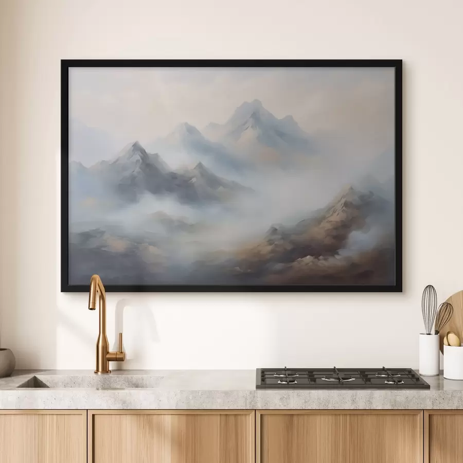  Peintures Montagnes dans le brouillard à l'aube f44121