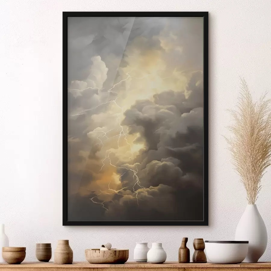 Papier peint photo Nuages d'orage et éclairs f44123