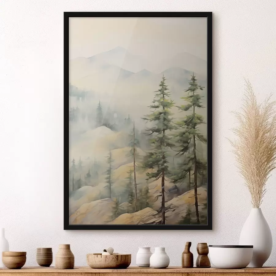 Fotobehang Ze aten bij de bergen f44124