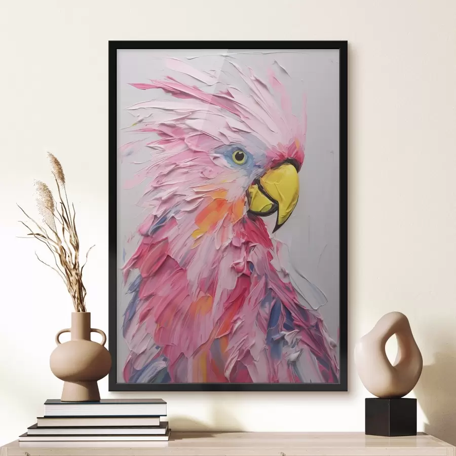 Fotobehang Kaketoe imitatieschilderij f44132