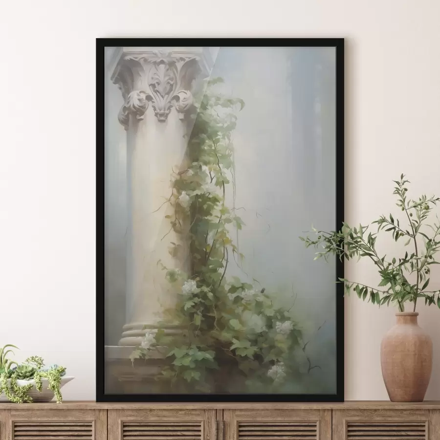 Fotobehang Klimplant op een zuil f44138