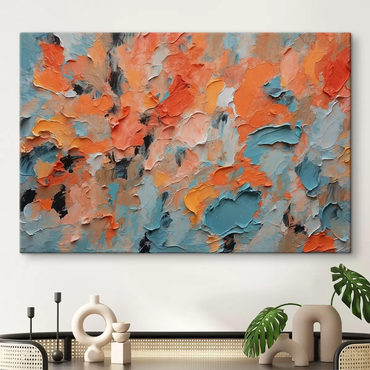  Schilderijen Abstract olieverfschilderij met verschillende kleuren s44072