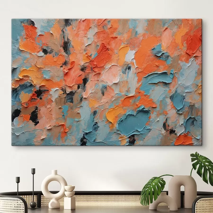 Papier peint photo Peinture à l'huile abstraite avec différentes couleurs s44072