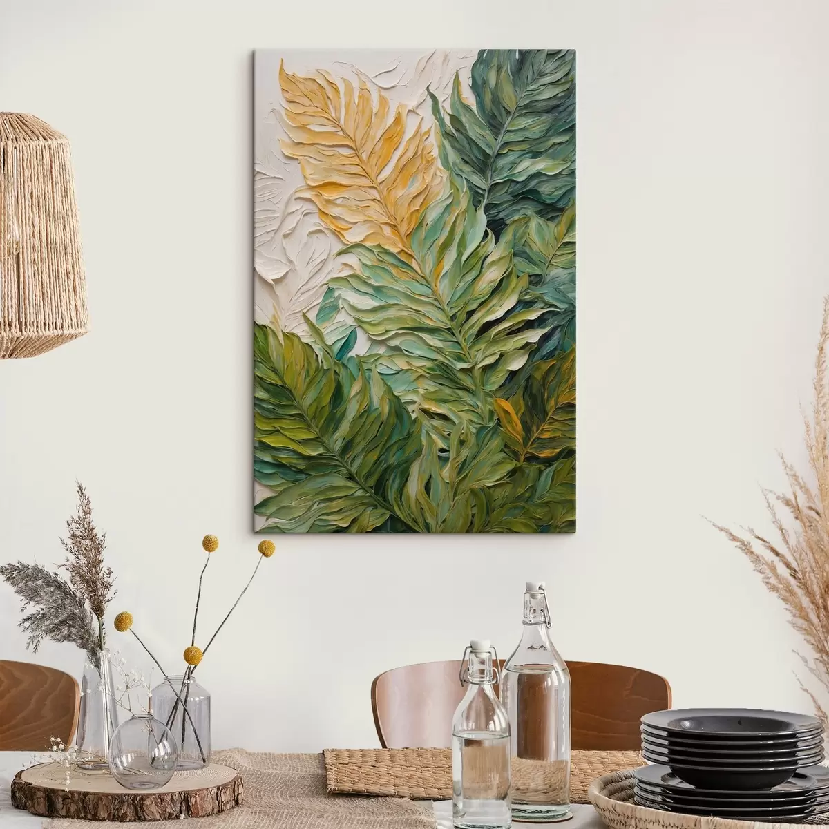  Peintures Feuilles tropicales en peinture à l'huile s44088