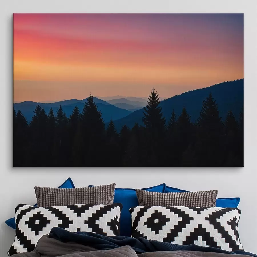  Schilderijen Zwarte woud bij zonsondergang s44096