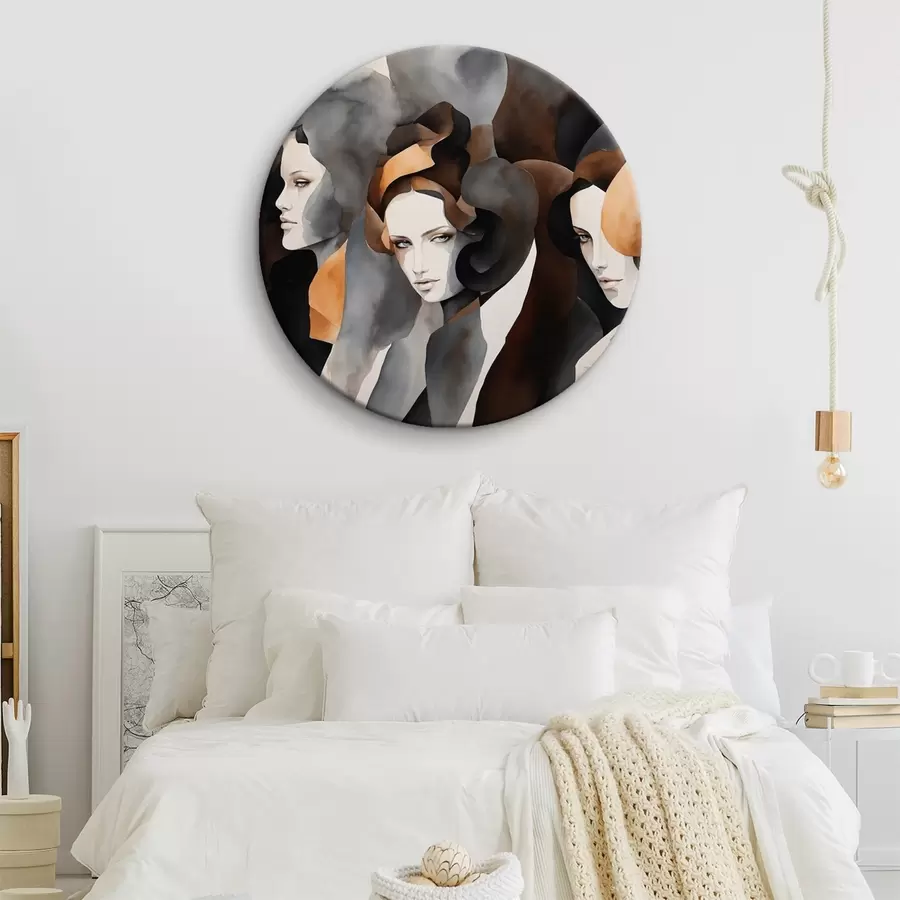  Schilderijen Abstract schilderij met vrouwengezichten r44060