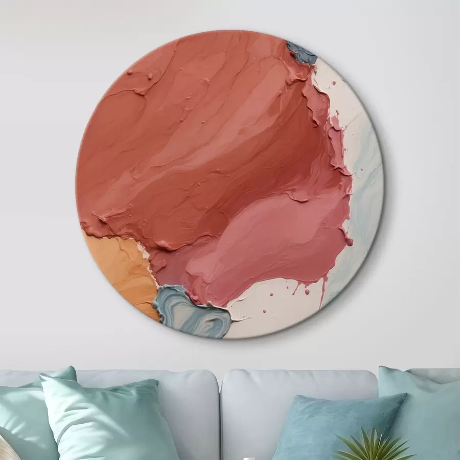  Schilderijen Abstract olieverfschilderij met rode, gele en blauwe kleuren r44068