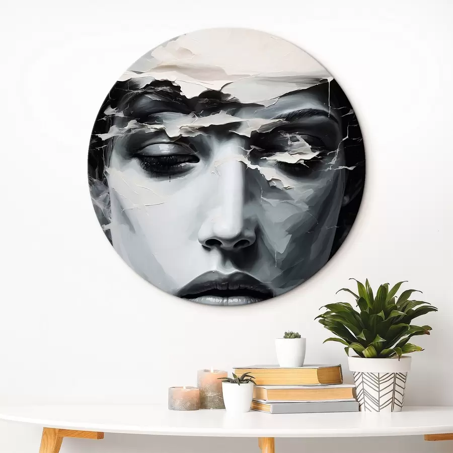  Schilderijen Abstract vrouwelijk gezicht in acrylschilderstijl r44070