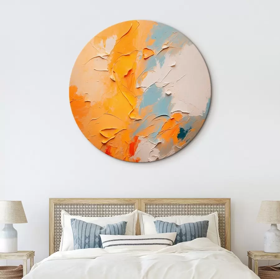  Peintures Peinture à l'huile abstraite avec des couleurs jaunes et bleues r44077