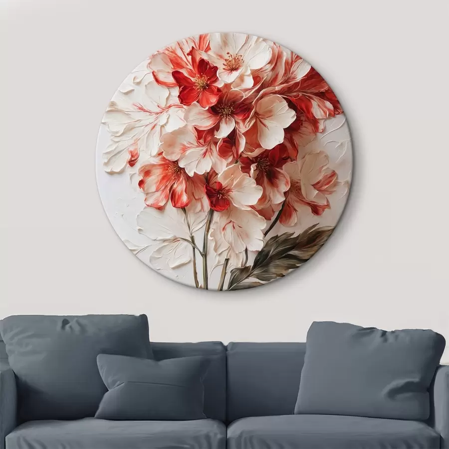  Peintures Fleurs rouges et blanches en peinture à l'huile r44090