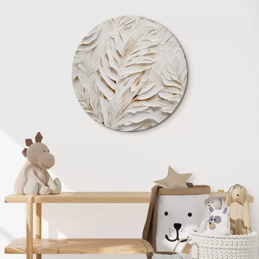  Peintures Feuilles tropicales blanches r44093