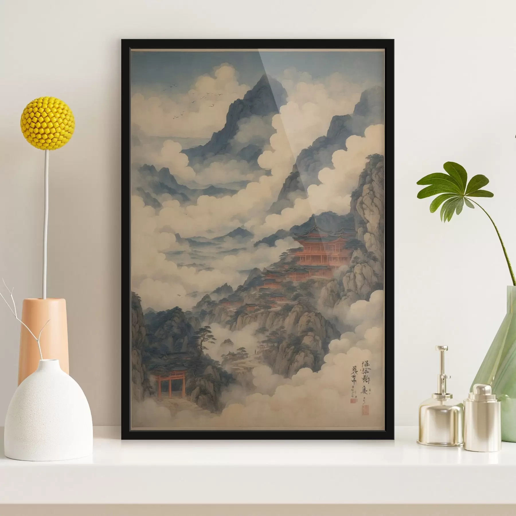 Fotobehang Chinees paleis in de bergen f44058
