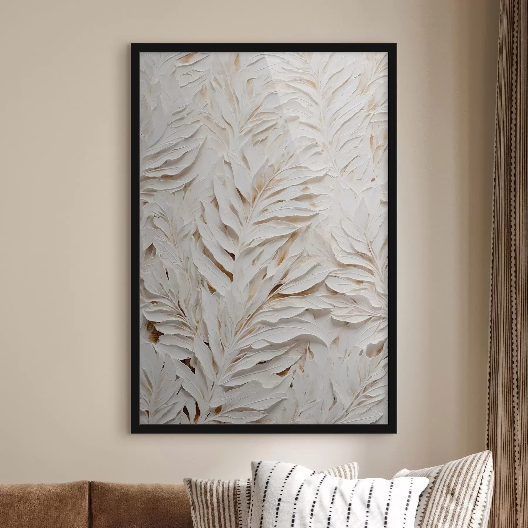  Schilderijen Witte tropische bladeren f44093