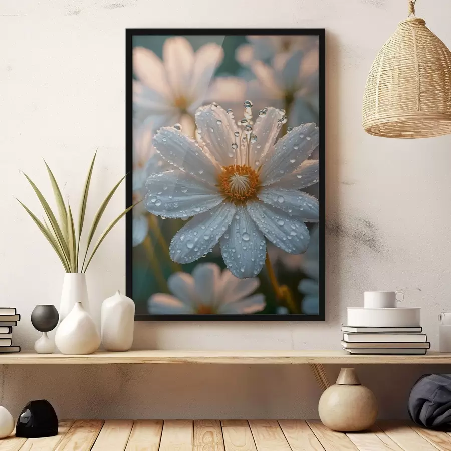 Fotobehang Kamille met dauw f44101