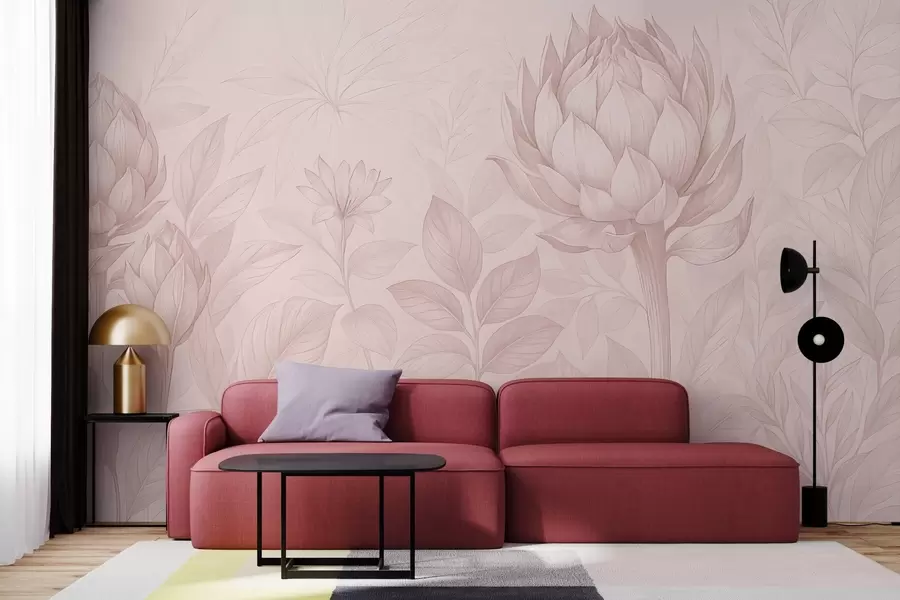 Fotobehang Een delicaat boeket van verschillende planten w03825v2