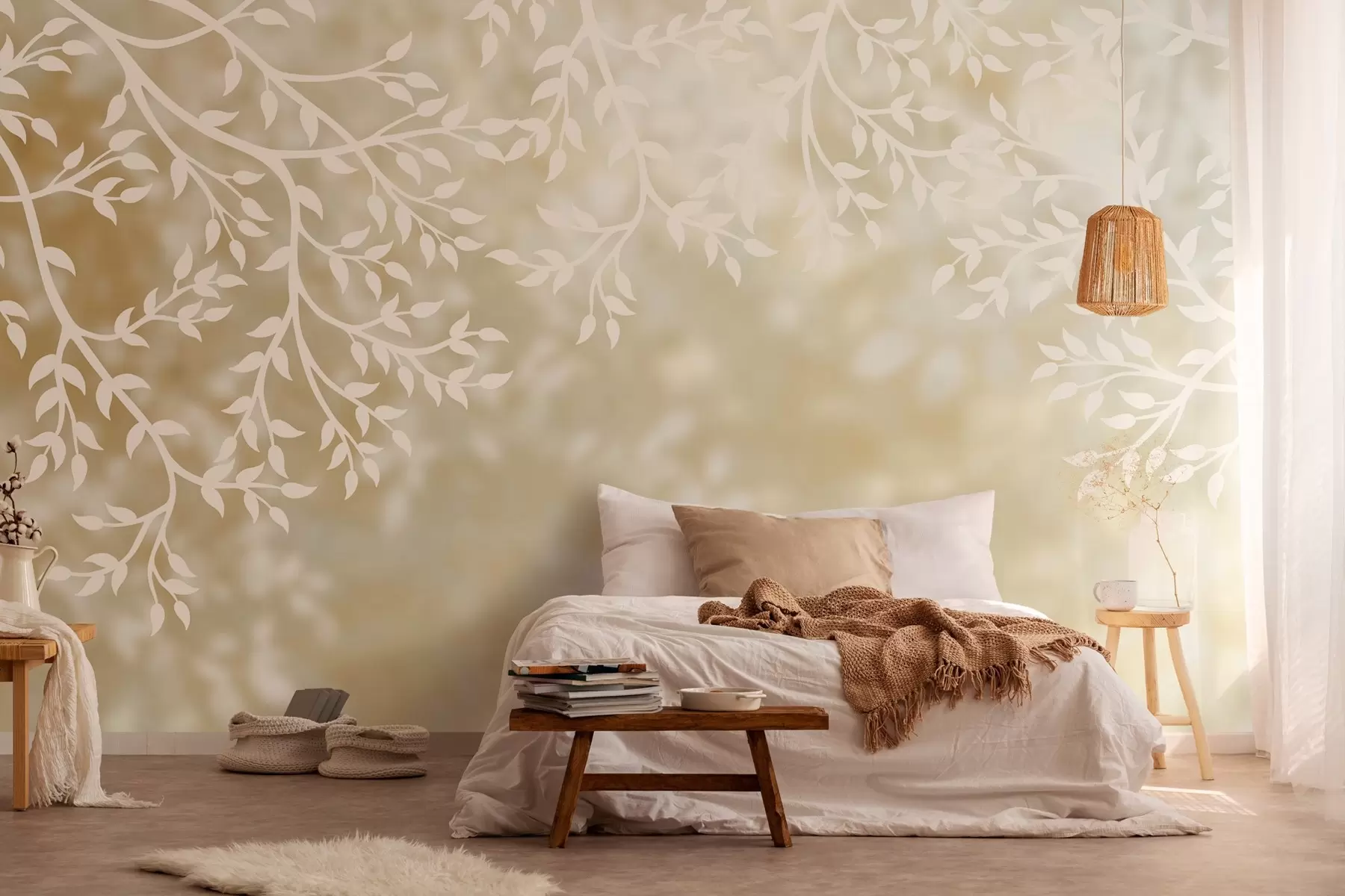 Papier peint photo branches ensoleillées w03765