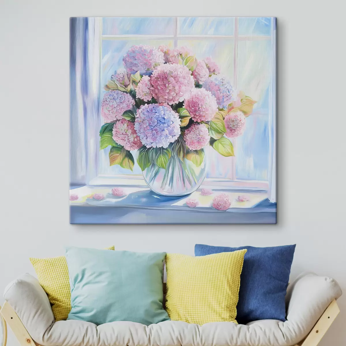  Schilderijen Boeket bloemen op het raam s44210