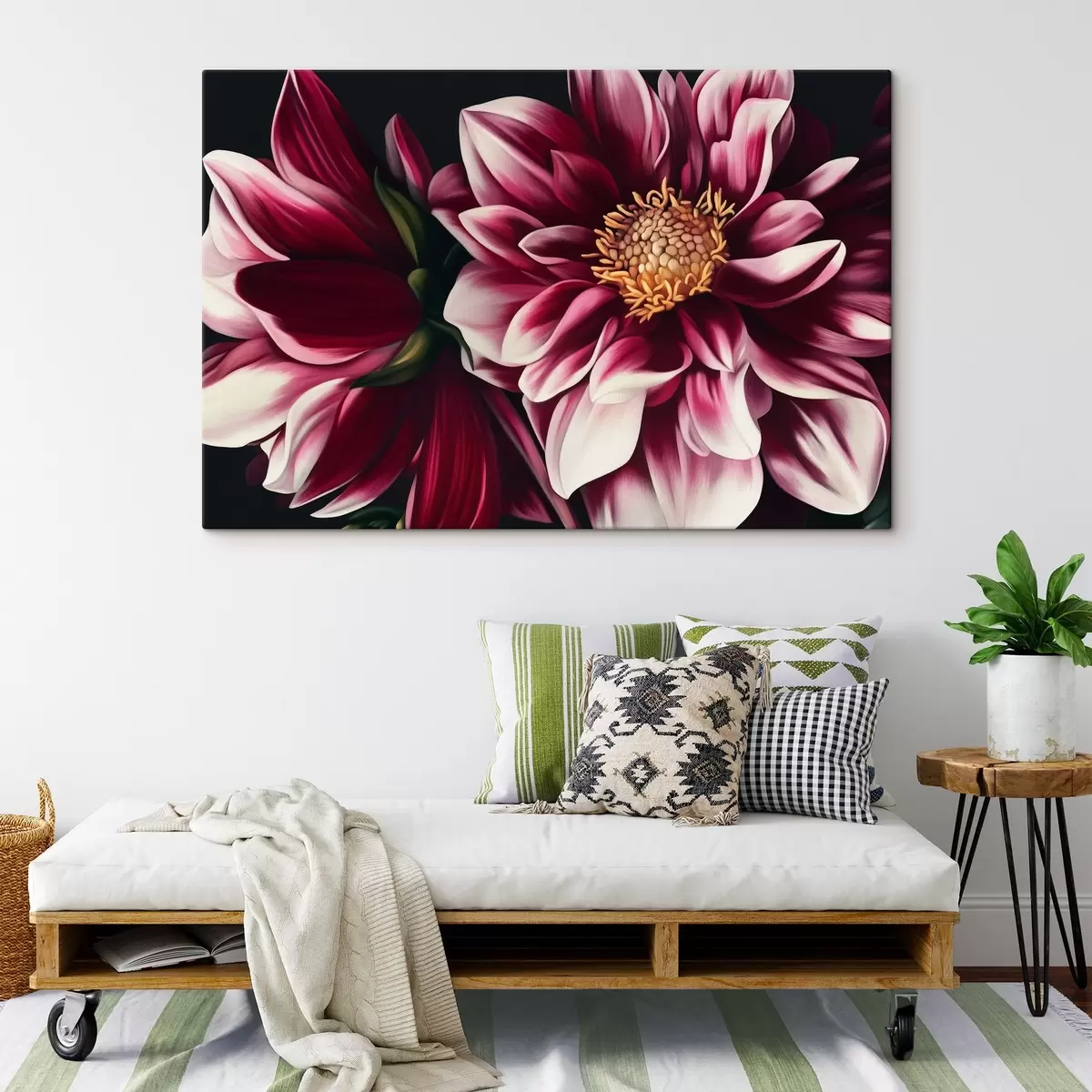  Peintures Grande fleur rose s44215