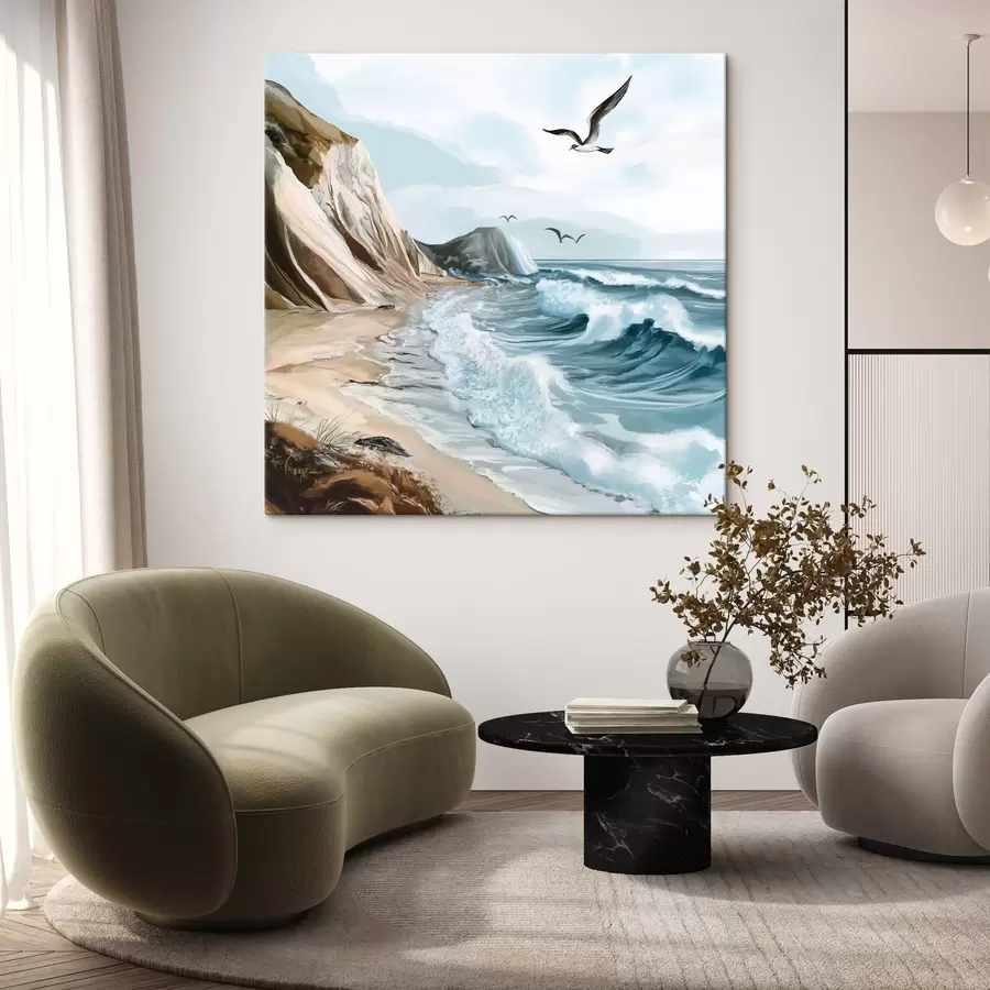  Schilderijen Zandstrand en vogels s44222