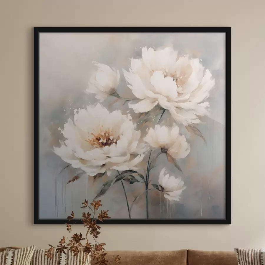 Fotobehang Luchtige pioenrozen in pasteltinten f43898