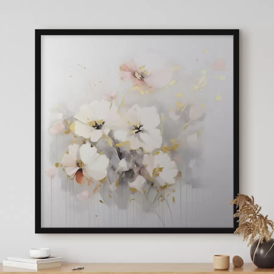 Fotobehang Luchtige bloemen in aquarelstijl f43902