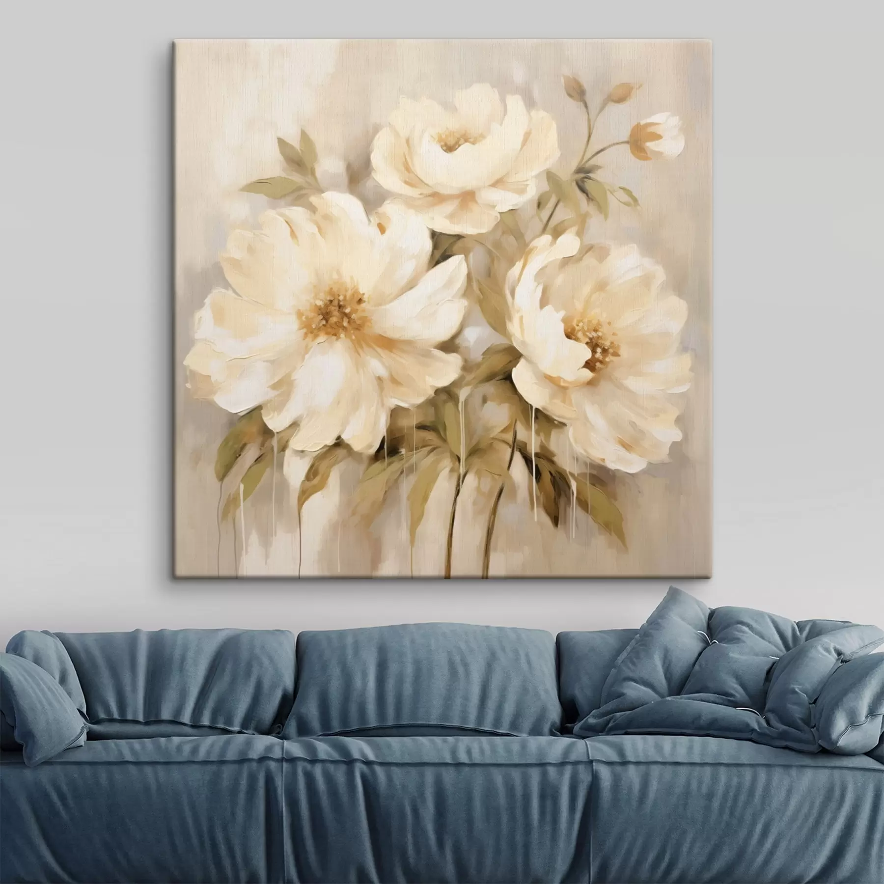  Schilderijen Bloemsierkunst met witte bloemblaadjes s44043