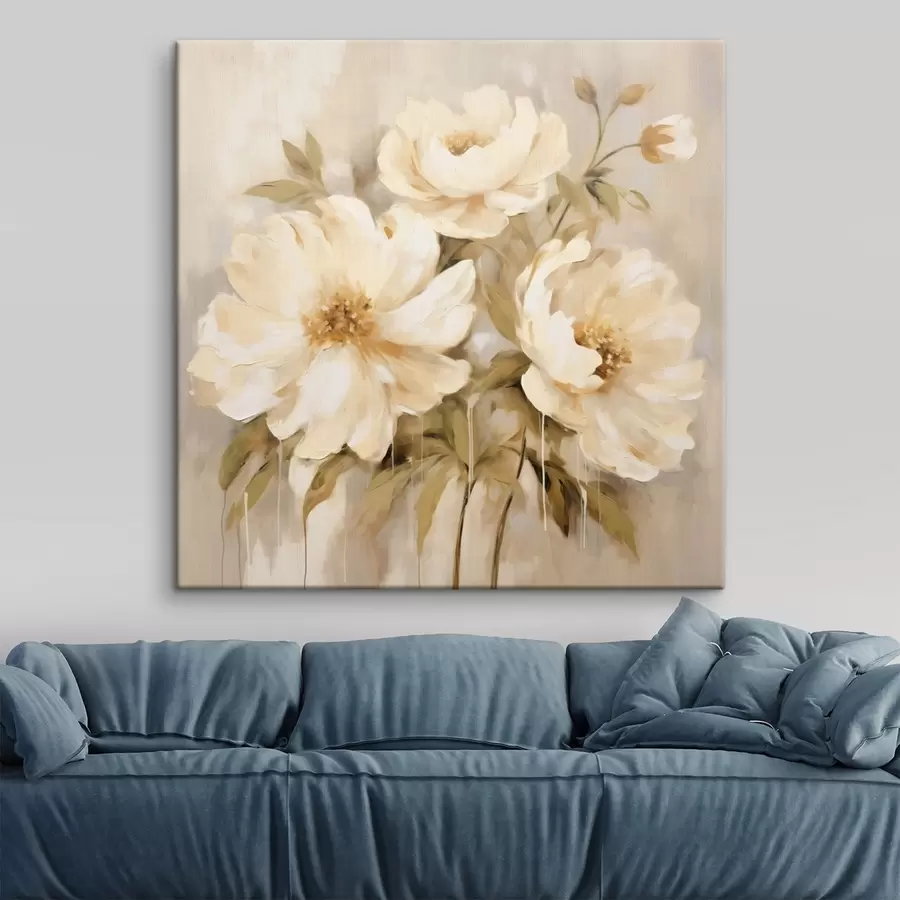  Peintures Сomposition florale avec pétales blancs s44043