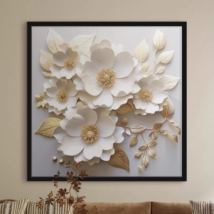 Fotobehang Warme wilde bloemen op een zachte achtergrond f44041