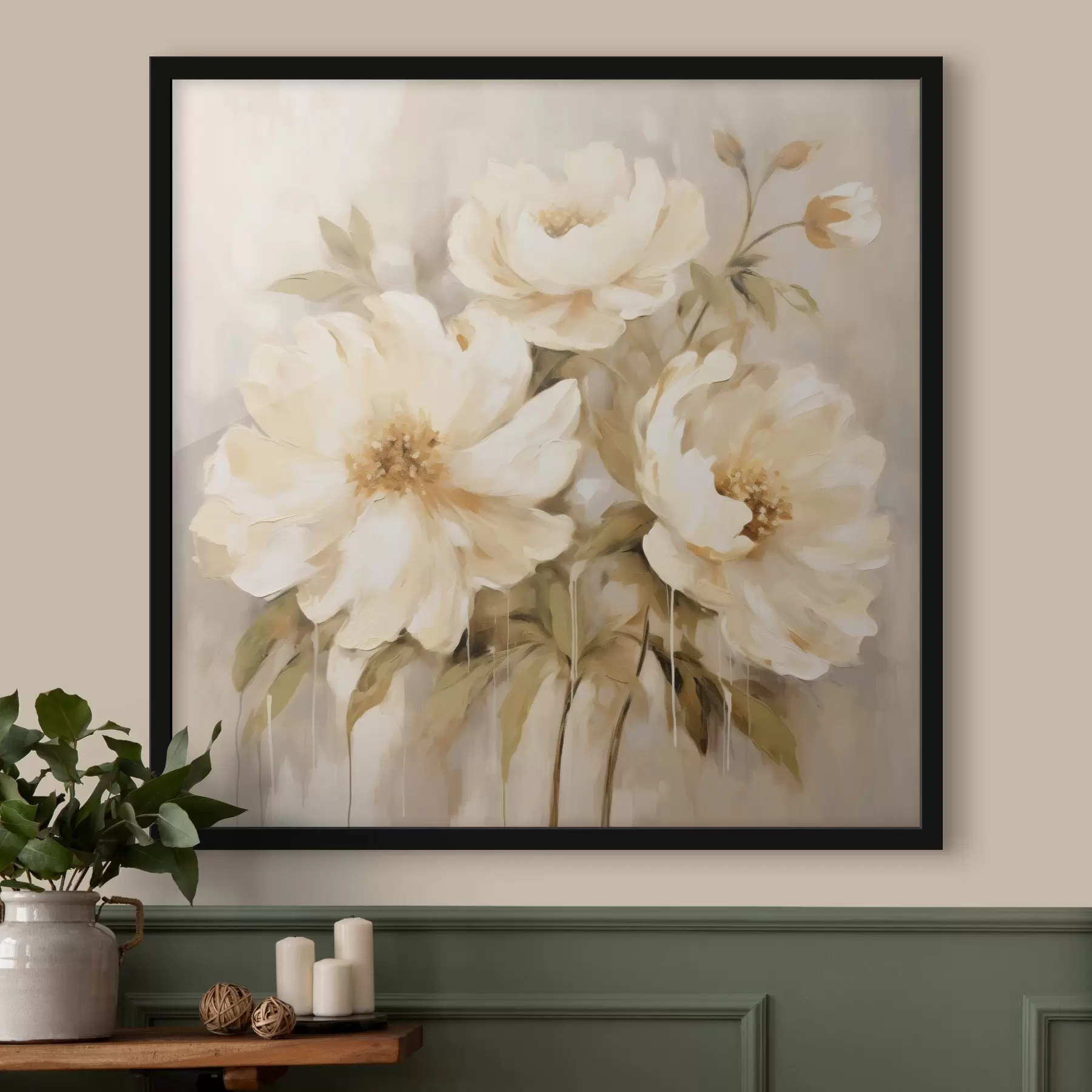 Papier peint photo Сomposition florale avec pétales blancs f44043