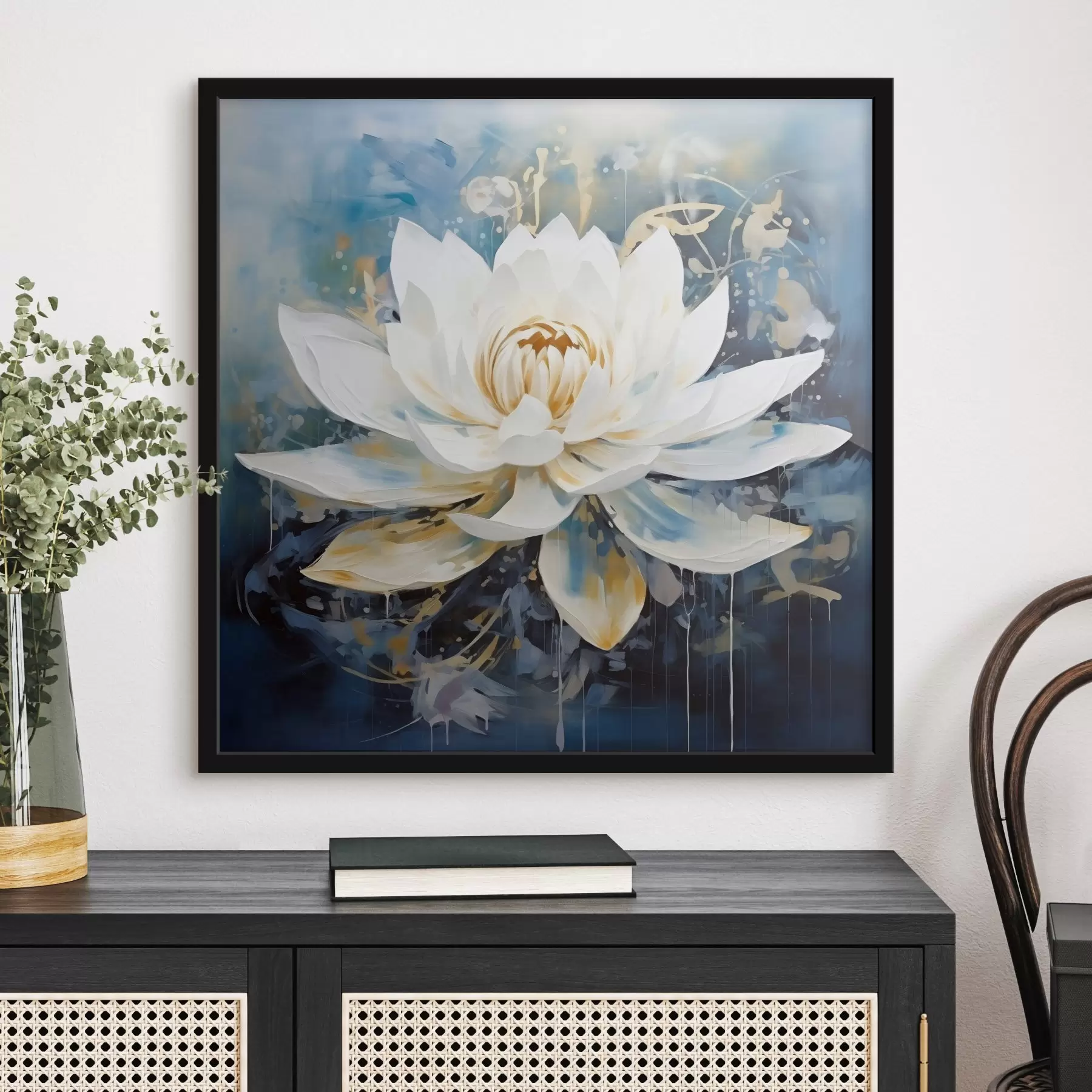 Papier peint photo Tendre lotus dans un style de peinture f44046